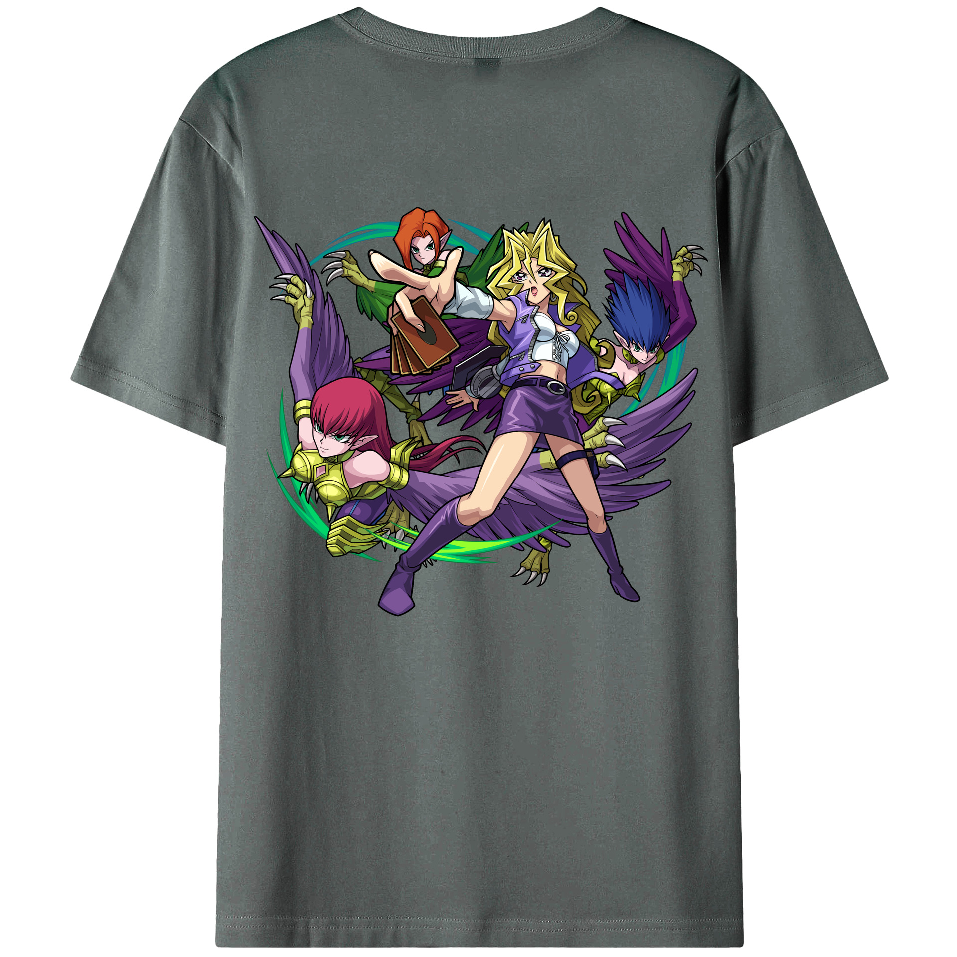 （画像用） 遊☆戯☆王 Yu-Gi-Oh! 綿100％ メンズ半袖Tシャツ（バックプリント） 通気性